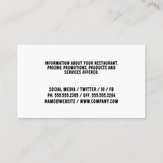 バーベキューグリルファイアロゴ |レストラン 名刺 (裏面)