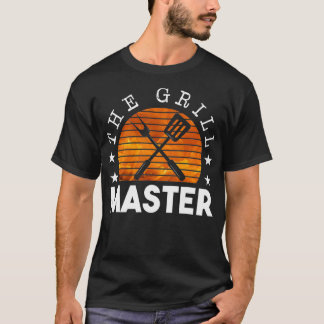 バーベキューグリルファーザグリルマスターBBQGrilling Tシャツ