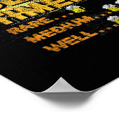 バーベキューグリルマスター飲ビールグリラー肉ステーキ ポスター (角)