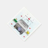 バーベキューグリル婚約パーティ紙ナプキン スタンダードカクテルナプキン (角)