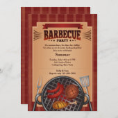 バーベキューグリル招待状 招待状 (正面/裏面)