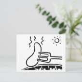 バーベキューケータリング漫画デザイン ポストカード (スタンド正面)