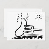バーベキューケータリング漫画デザイン ポストカード (正面/裏面)