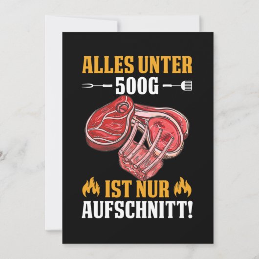 バーベキューステーキグリルグリルシェフシェフギフト 招待状 (正面)