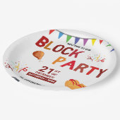 バーベキュースナックピクニックおもしろい周辺ブロックパーティー ペーパープレート (アングル)