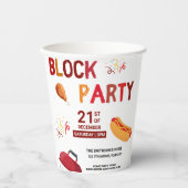 バーベキュースナックピクニックおもしろい周辺ブロックパーティー 紙コップ (正面)