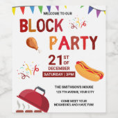 バーベキュースナックピクニックおもしろい近隣ブロックパーティー ワインラベル (シングルラベル)