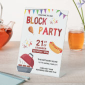 バーベキュースナックピクニックおもしろい近隣ブロックパーティー 台座サイン (インサイチュ)
