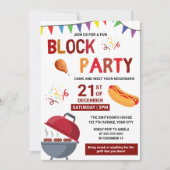 バーベキュースナックピクニックおもしろい近隣ブロックパーティー 招待状 (正面)