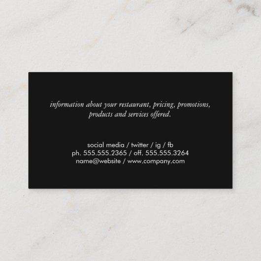 バーベキュースモークハウス 名刺 (裏面)