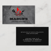 バーベキューソーセージを串に刺して炎 名刺 (正面/裏面)