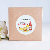 バーベキュータイポグラフィファミリー懇親会ピクニック ラウンドシール