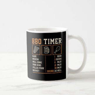 バーベキュータイマーとビールチャートが描かれた面白いマグカップ コーヒーマグカップ
