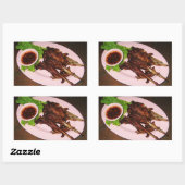 バーベキューダックビークス…タイアジア通り食品 長方形シール (シート)