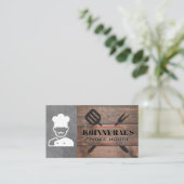 バーベキューツール | シェフグリルマスター | ウッド 名刺 (スタンド正面)