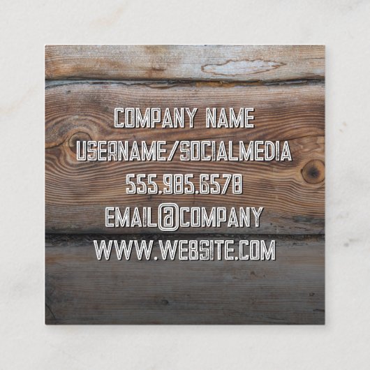 バーベキューツール |木目素朴カード スクエア名刺 (裏面)