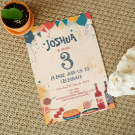 バーベキューテーマバースデーパーティー 招待状