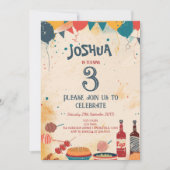 バーベキューテーマIカスタムフォトバースデーパーティー 招待状 (正面)