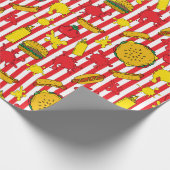 バーベキューバーガーホットドッググリルアウトバーベキューパーティー ラッピングペーパー (角)