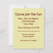 バーベキューバーベキューパーティー 招待状 (裏面)