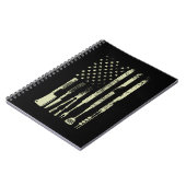 バーベキューバーベキューミート喫煙USフラグ ノートブック (左側)