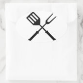 バーベキューバーベキューBBQバーバイバービーズグリル 楕円形シール (バッグ)