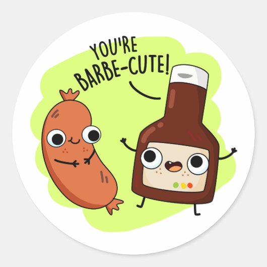 バーベキューパおもしろいン ラウンドシール (正面)