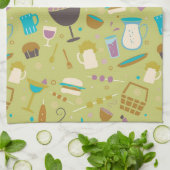 バーベキューパターン キッチンタオル (折り畳み)