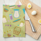 バーベキューパターン キッチンタオル (四つ折り)