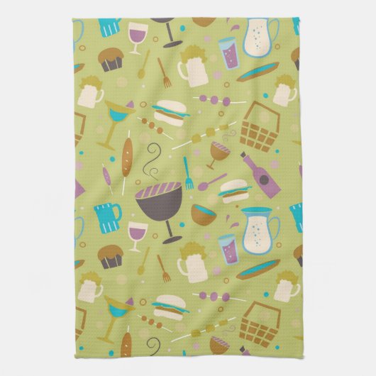 バーベキューパターン キッチンタオル (縦)