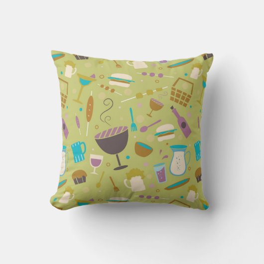 バーベキューパターン クッション (正面)