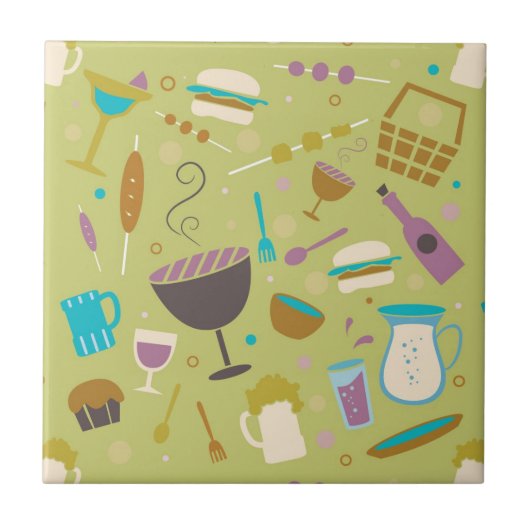 バーベキューパターン タイル (正面)