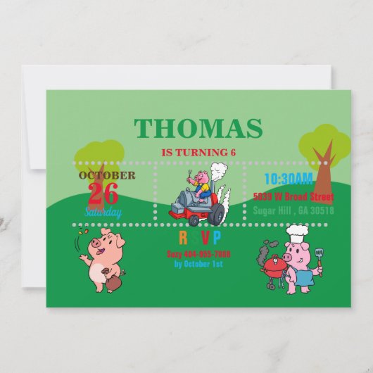 バーベキューパーティの招待状 招待状 (正面)