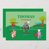 バーベキューパーティの招待状 招待状 (正面/裏面)