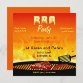 バーベキューパーティの招待状 招待状 (正面/裏面)