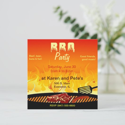 バーベキューパーティの招待状 招待状 (スタンド正面)