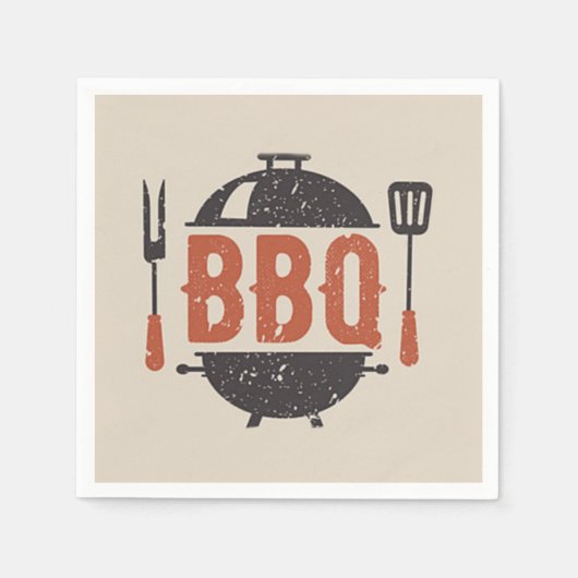 バーベキューパーティー スタンダードカクテルナプキン (正面)