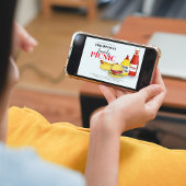 バーベキューファミリー懇親会カジュアルピクニックハンバーガー 招待状