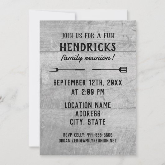 バーベキューファミリー懇親会保存日付招待状 招待状 (裏面)