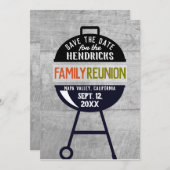 バーベキューファミリー懇親会保存日付招待状 招待状 (正面/裏面)