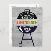 バーベキューファミリー懇親会日付ポストカードの保存 ポストカード (正面/裏面)