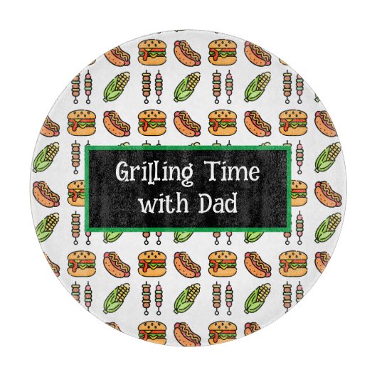 バーベキューフード |ハンバーガー、ホットドッグ、シッシュ・カボブ カッティングボード (正面)