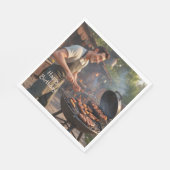 バーベキューマン誕生日 スタンダードランチョンナプキン (角)