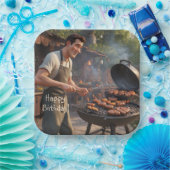 バーベキューマン誕生日 ペーパープレート (パーティー)