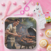 バーベキューマン誕生日 ペーパープレート (パーティー)