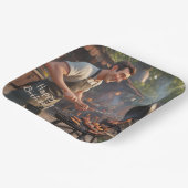 バーベキューマン誕生日 ペーパープレート (傾斜あり)