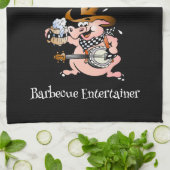 バーベキューラバーピッ遊グズバンジョブラックカスタム キッチンタオル (折り畳み)