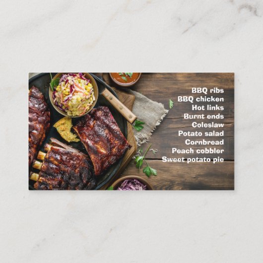 バーベキューリブ付き/coleslawおよび文字宇宙 名刺 (裏面)