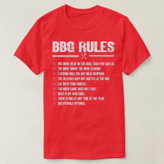 バーベキュールール – Barbeque Smoker BBQ Tシャツ (デザイン正面)