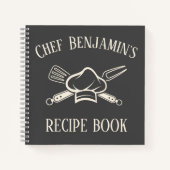 バーベキューレシピ名前をカスタムするシェフハットBBQ ノートブック (正面)